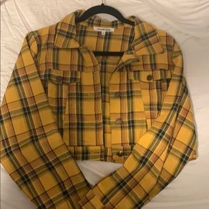 Cropped yellow plaid jacket